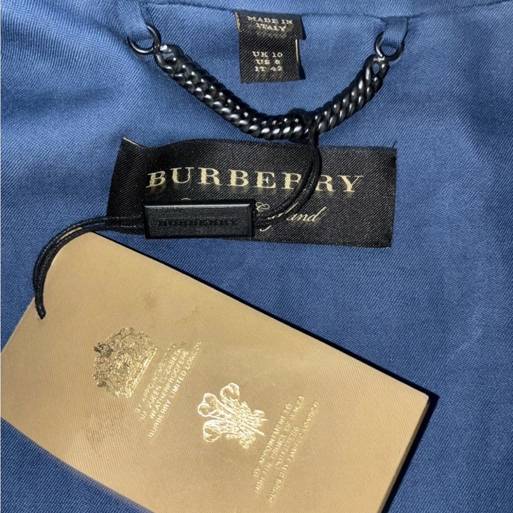 Burberry Jacket Women's 8 Indigo Blue Quilted Runway Made In Italy 42‎ NEW - Picture 12 of 15